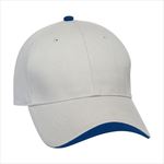 Stone Cap with Royal Blue Top Button and Wave Sandwich